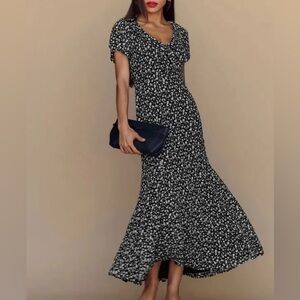 Black and White Floral Maxi Dress